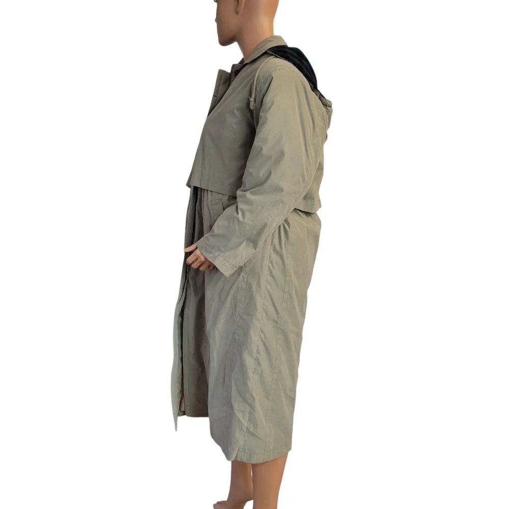 Eddie Bauer Trench‎ Coat Womens Medium Petite Parka Coat Long Puffer Down Lined - Picture 2 of 16